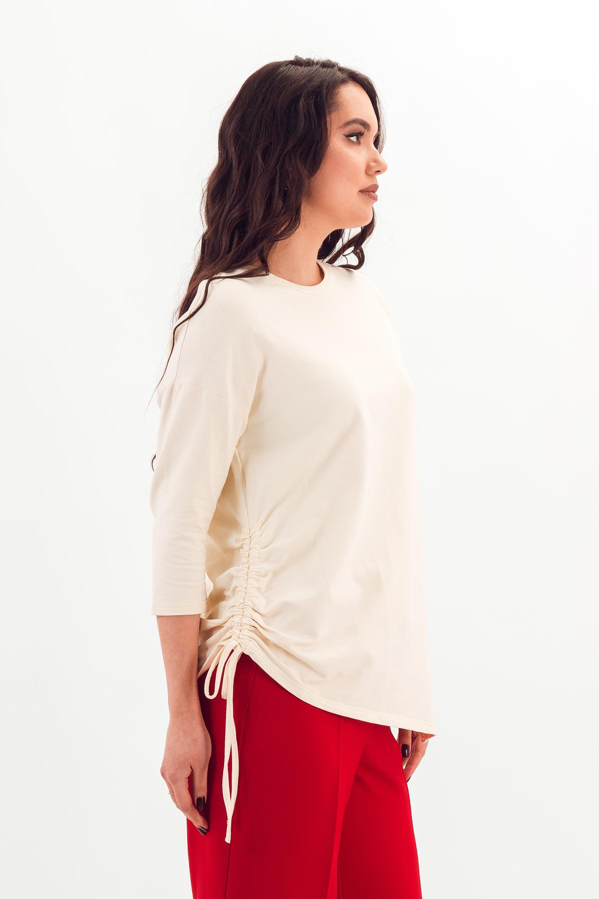 Туника молочного цвета из футера Braslava(фото4)