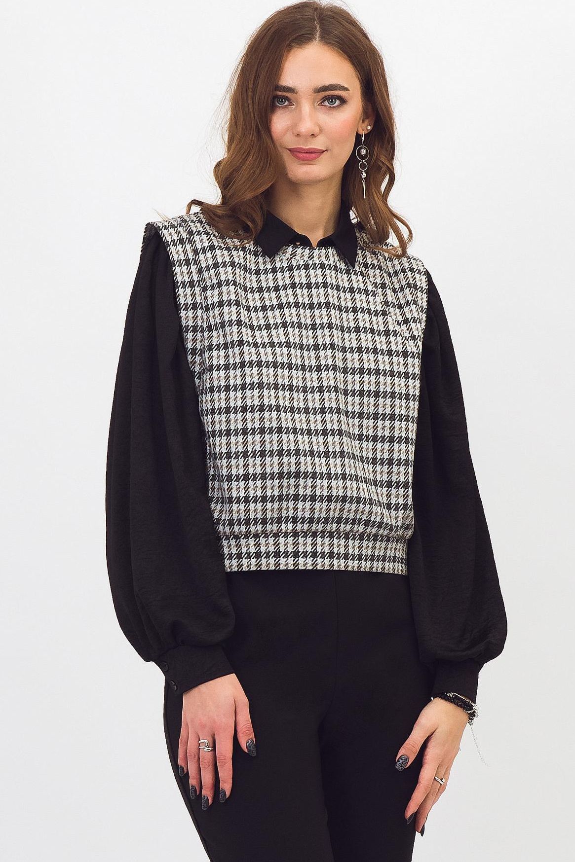 Жилет серый в клетку Braslava