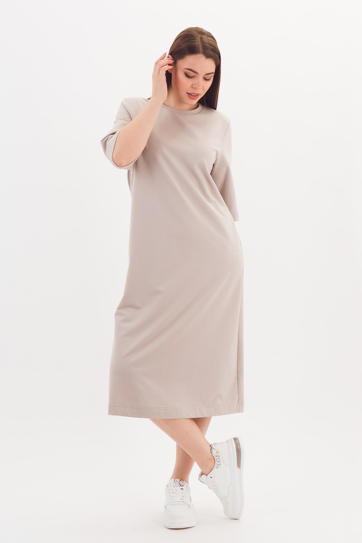 Платье трикотажное светло-бежевое Braslava(фото2)