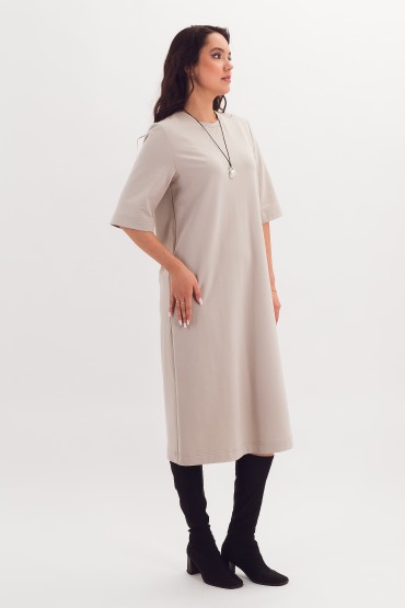 Платье трикотажное светло-бежевое Braslava(фото3)