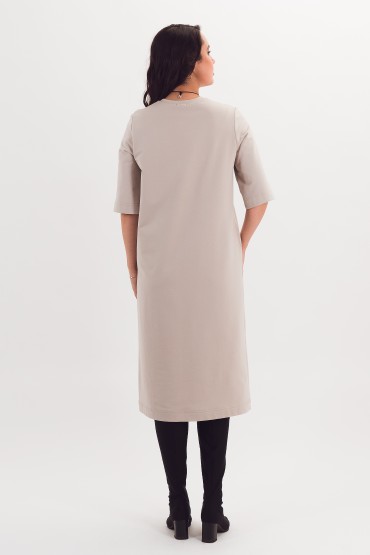 Платье трикотажное светло-бежевое Braslava(фото4)