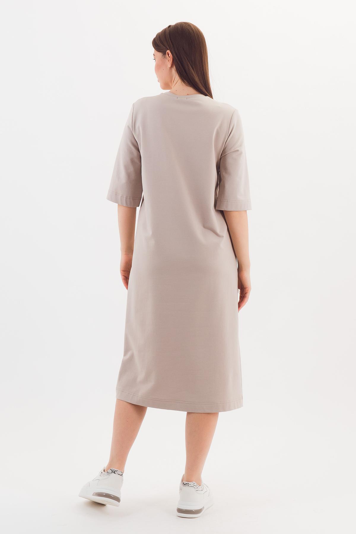 Платье трикотажное светло-бежевое Braslava(фото4)