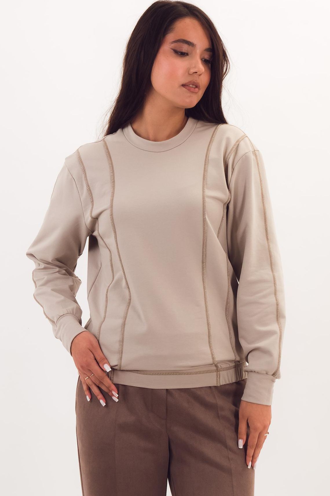 Джемпер светло-бежевый из футера Braslava