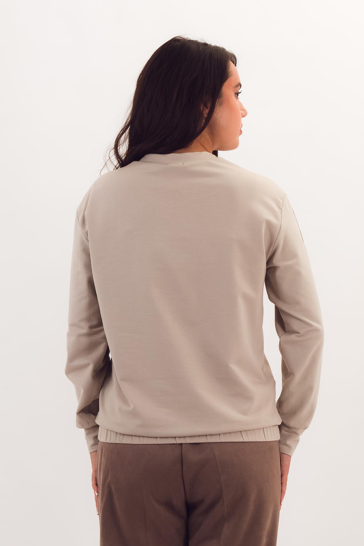 Джемпер светло-бежевый из футера Braslava(фото6)