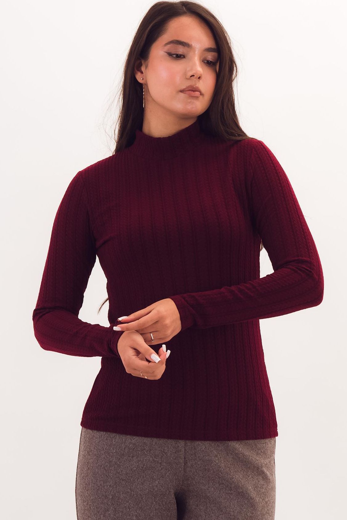Водолазка бордовая трикотажная вязаная Braslava