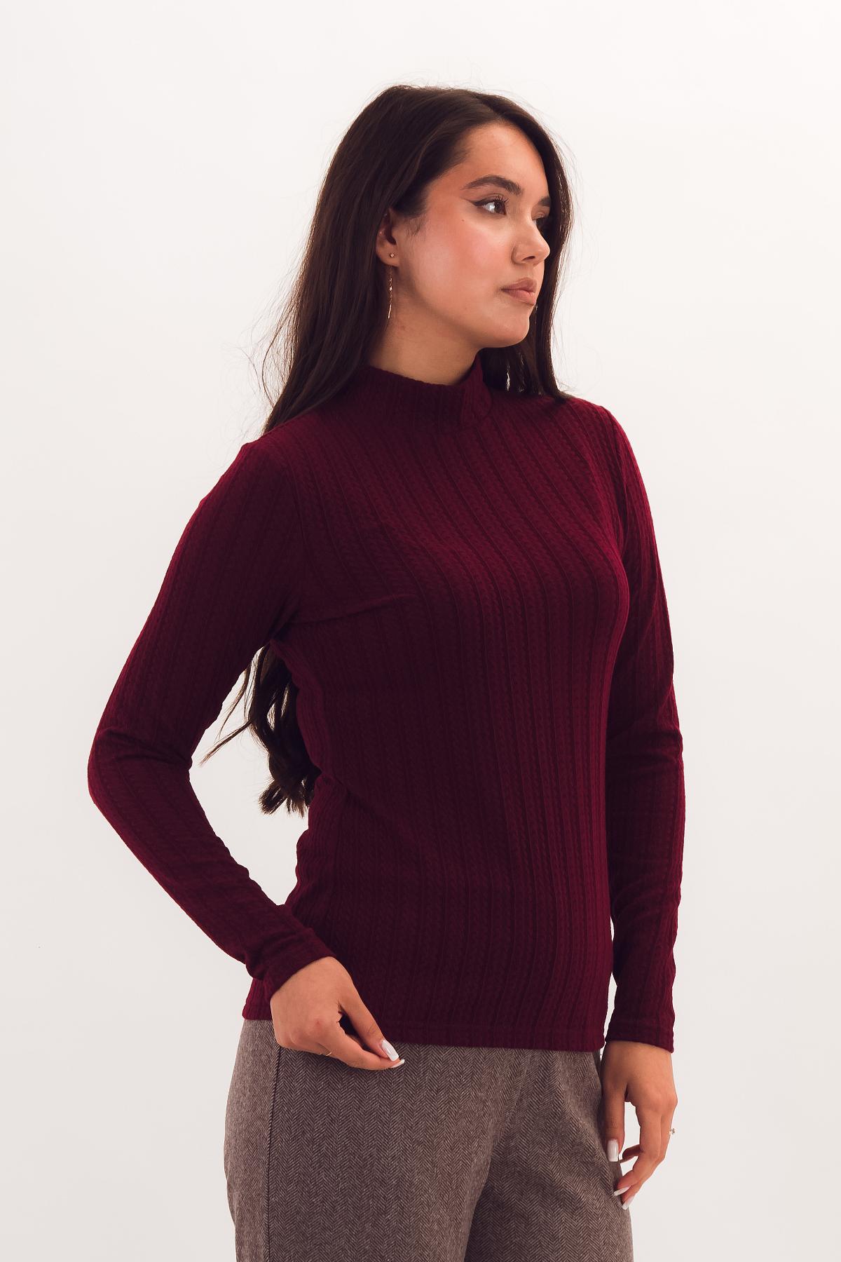 Водолазка бордовая трикотажная вязаная Braslava(фото4)
