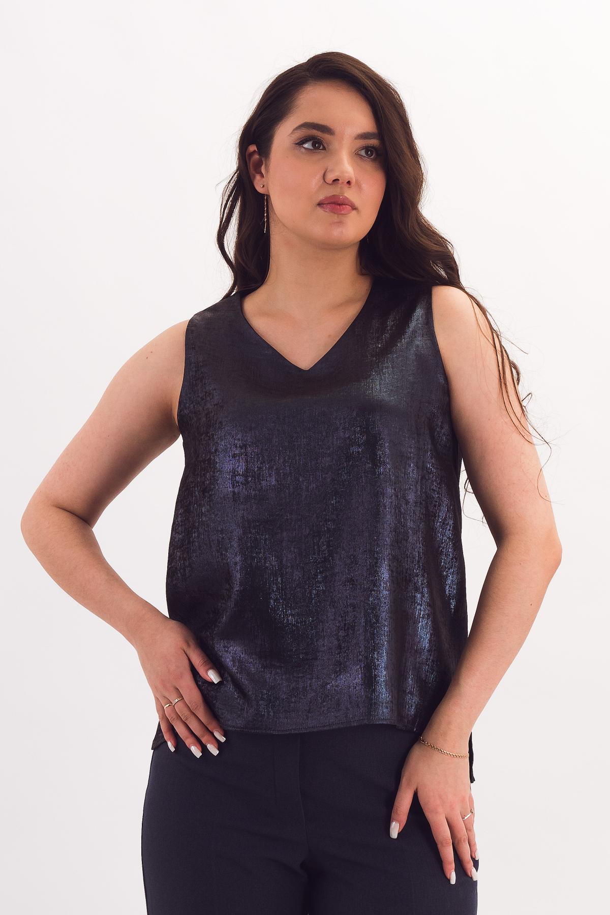 Майка тёмно-синяя с V-образным вырезом Braslava(фото3)