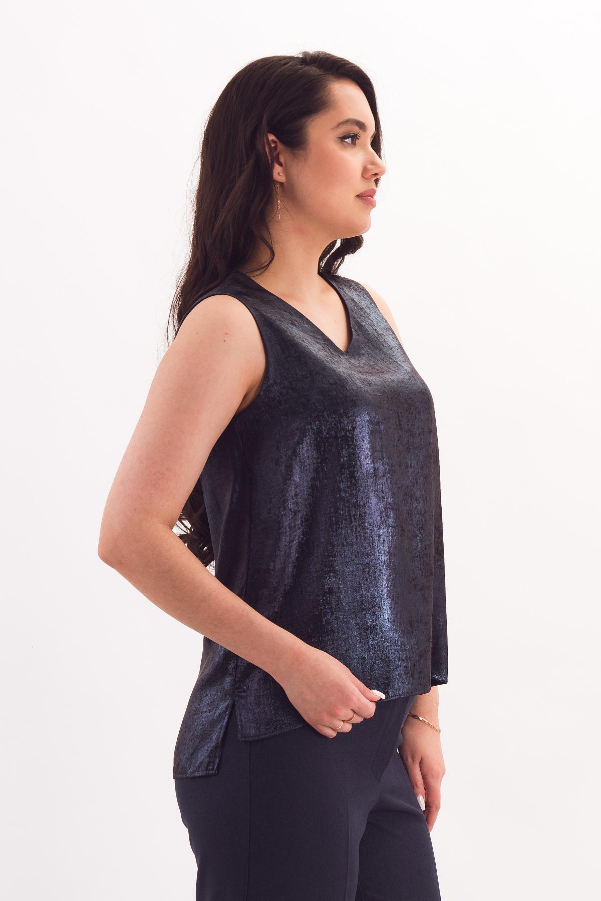 Майка тёмно-синяя с V-образным вырезом Braslava(фото4)