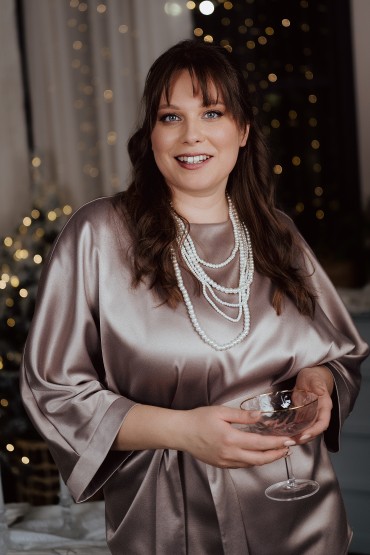 Блузка светло-серая с поясом Braslava(фото8)