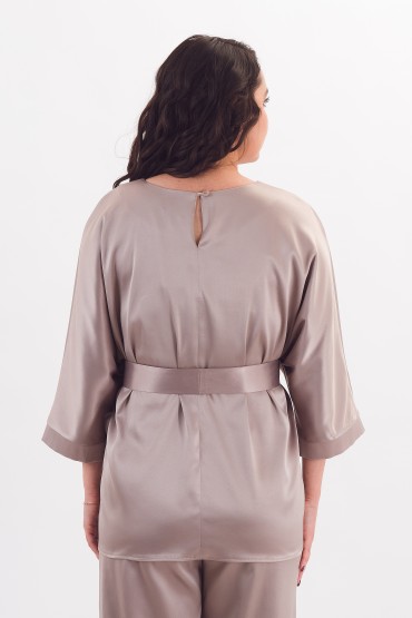 Блузка светло-серая с поясом Braslava(фото9)