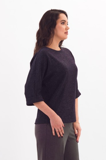 Джемпер трикотажный тёмно-синий с люрексом Braslava(фото5)