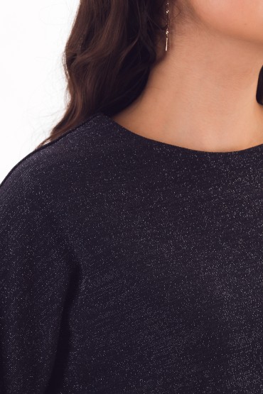 Джемпер трикотажный тёмно-синий с люрексом Braslava(фото4)