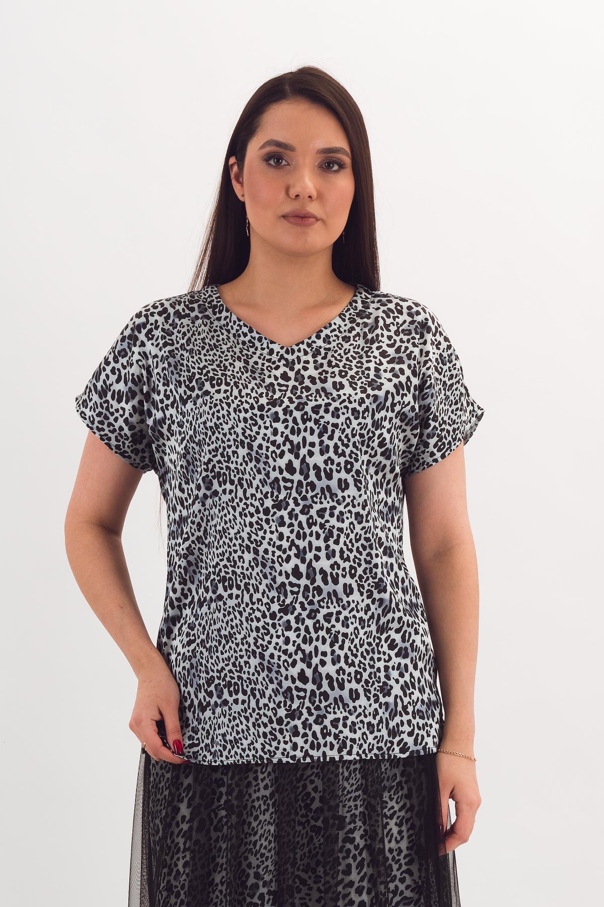 Блузка серая с леопардовым принтом Braslava(фото3)