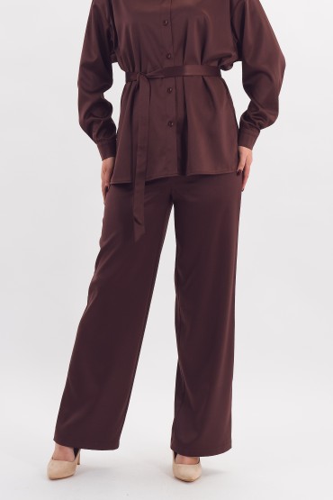Брюки-палаццо коричневого цвета Braslava(фото2)