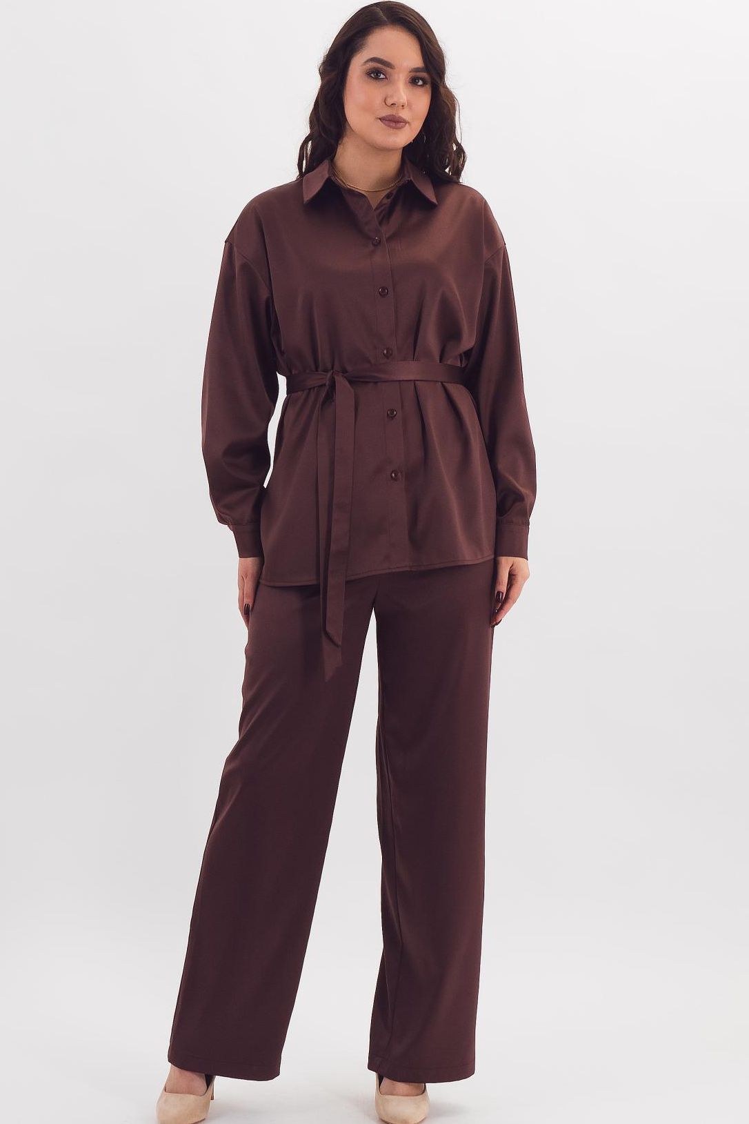 Брюки-палаццо коричневого цвета Braslava