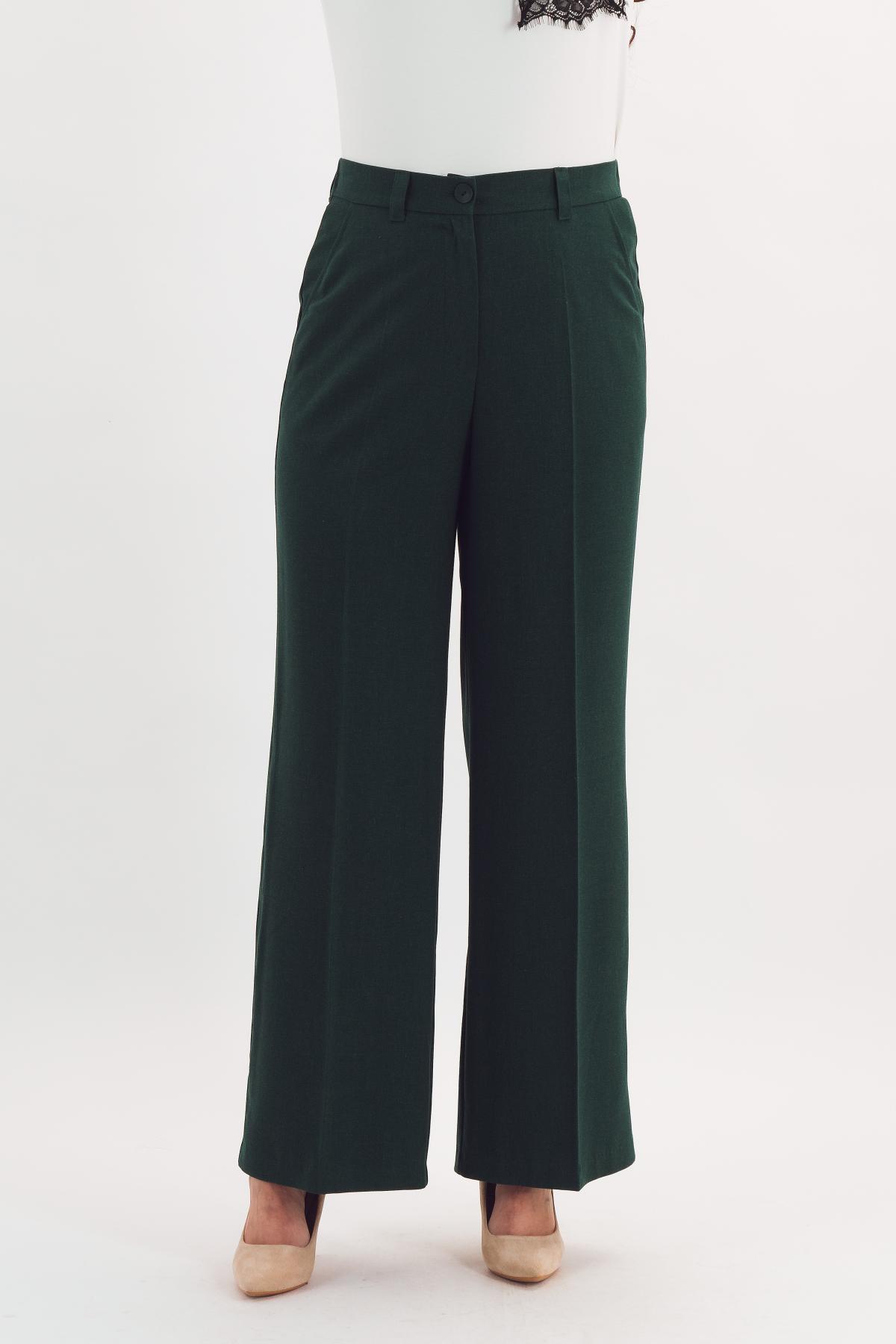 Брюки классические тёмно-зелёного цвета Braslava(фото3)