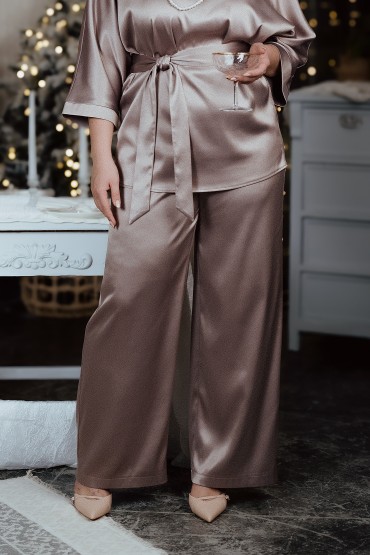 Брюки-палаццо светло-серого цвета Braslava(фото3)