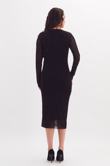Платье чёрное трикотажное с блеском Braslava(фото5)