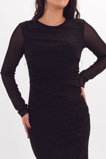 Платье чёрное трикотажное с блеском Braslava(фото2)