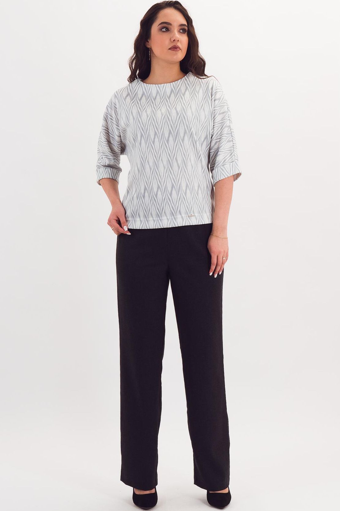 Брюки однотонные тёмно-серые Braslava