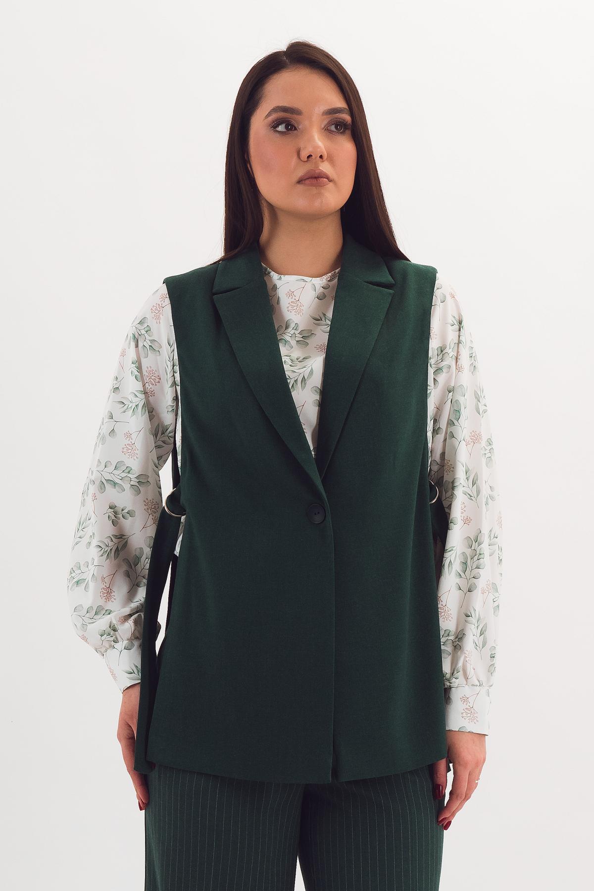 Жилет тёмно-зелёный в полоску Braslava(фото4)