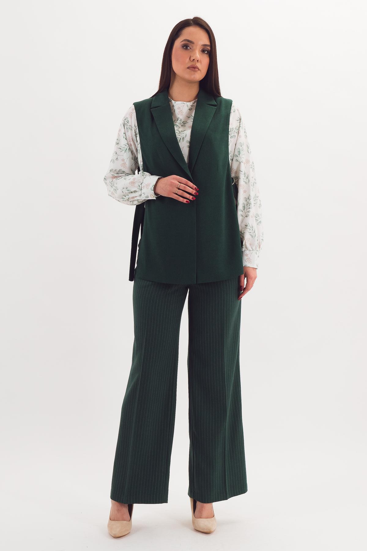 Жилет тёмно-зелёный в полоску Braslava(фото2)