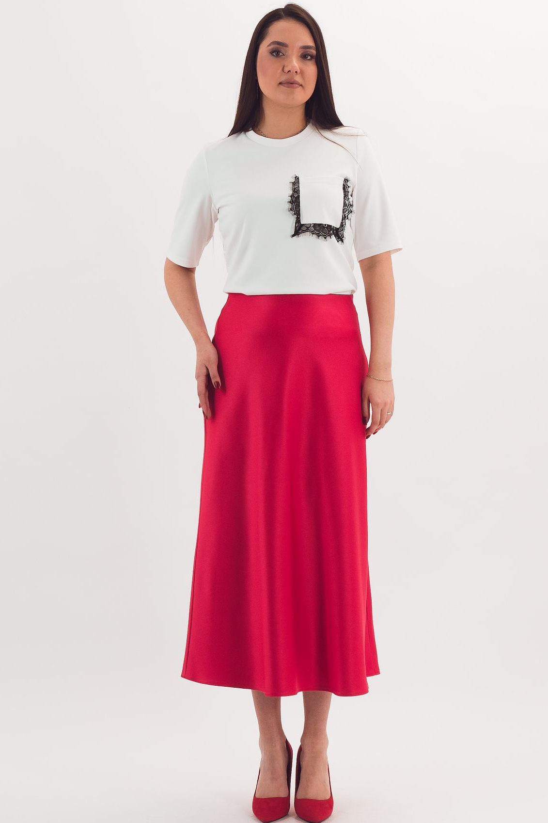 Юбка-колокол красного цвета Braslava