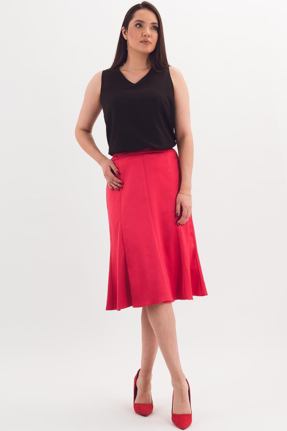 Юбка-годе красного цвета Braslava