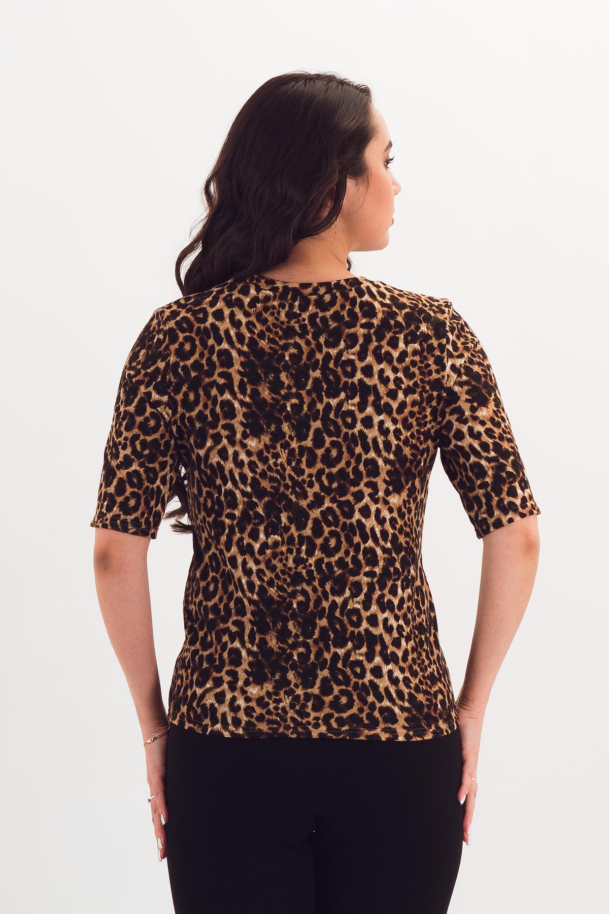 Футболка трикотажная с леопардовым принтом Braslava(фото4)