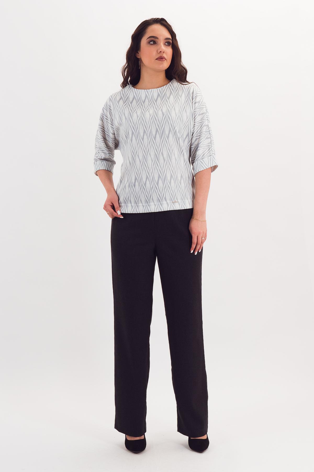 Джемпер трикотажный серо-молочного цвета с принтом Braslava(фото2)