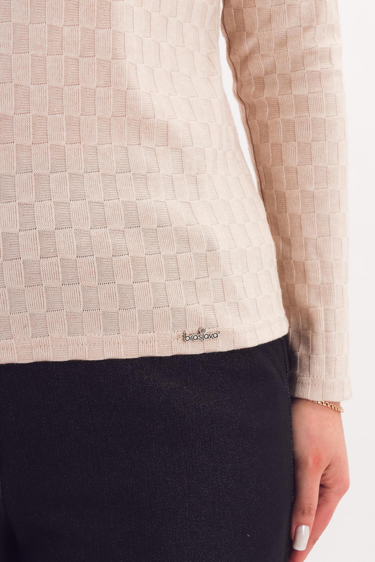 Водолазка трикотажная светло-бежевого цвета Braslava(фото5)