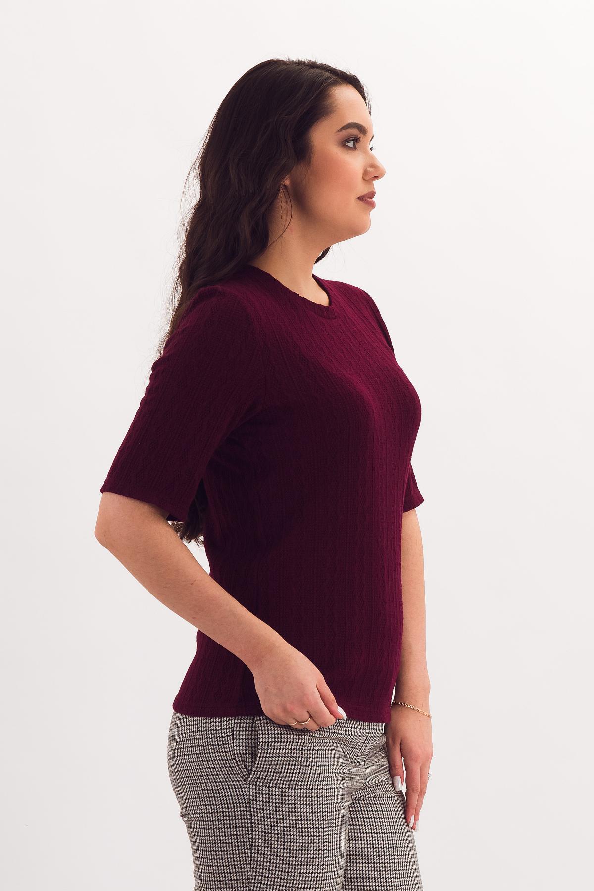 Футболка вязаная бордового цвета Braslava(фото5)