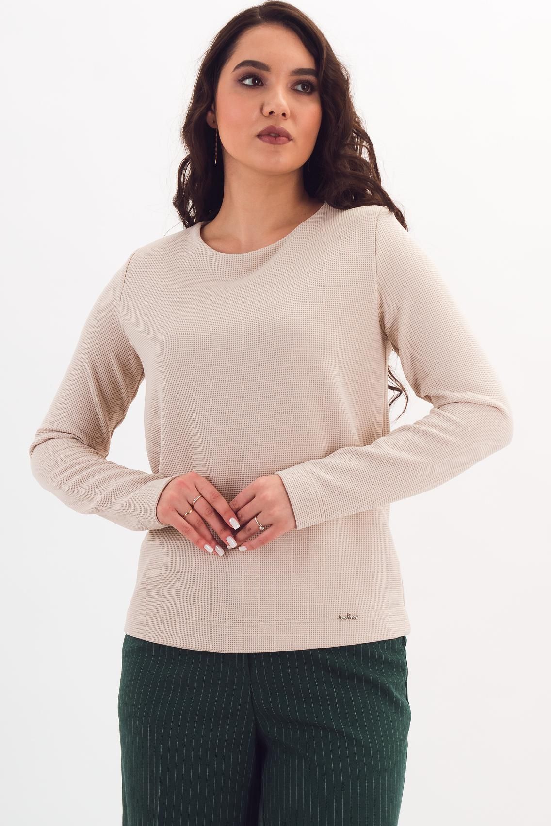 Джемпер светло-бежевый из трикотажа Braslava