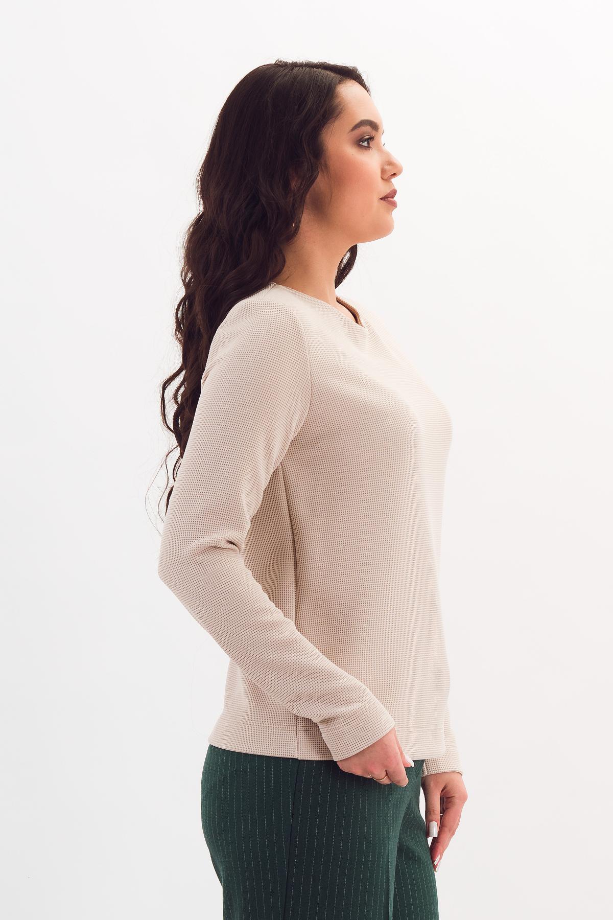 Джемпер светло-бежевый из трикотажа Braslava(фото3)