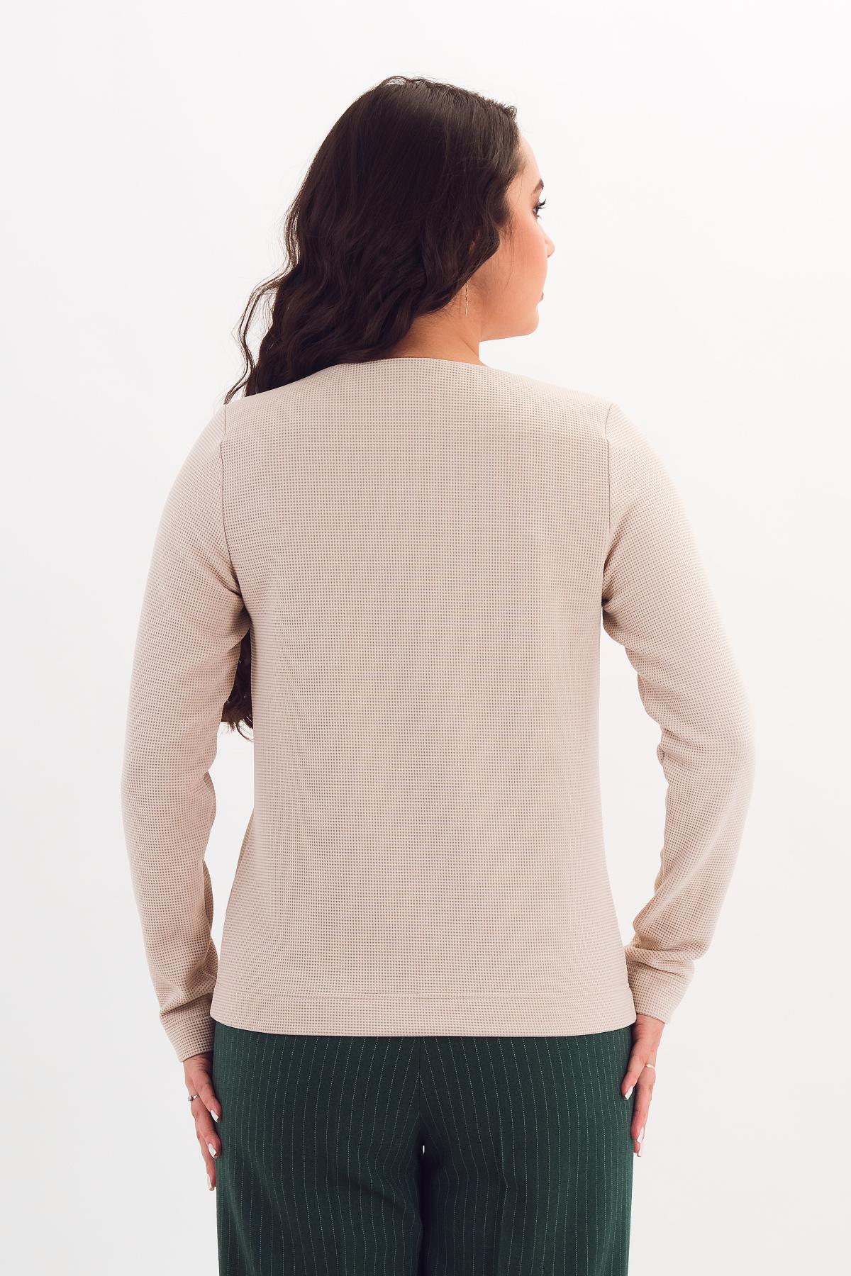 Джемпер светло-бежевый из трикотажа Braslava(фото5)