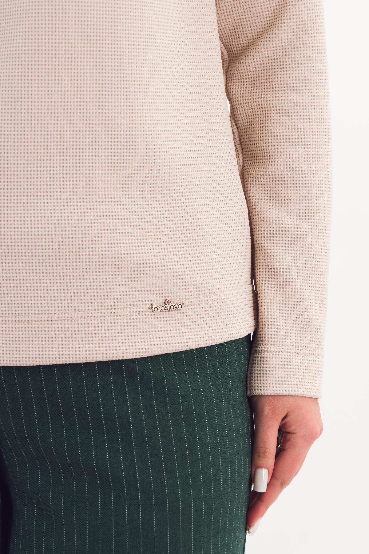 Джемпер светло-бежевый из трикотажа Braslava(фото4)