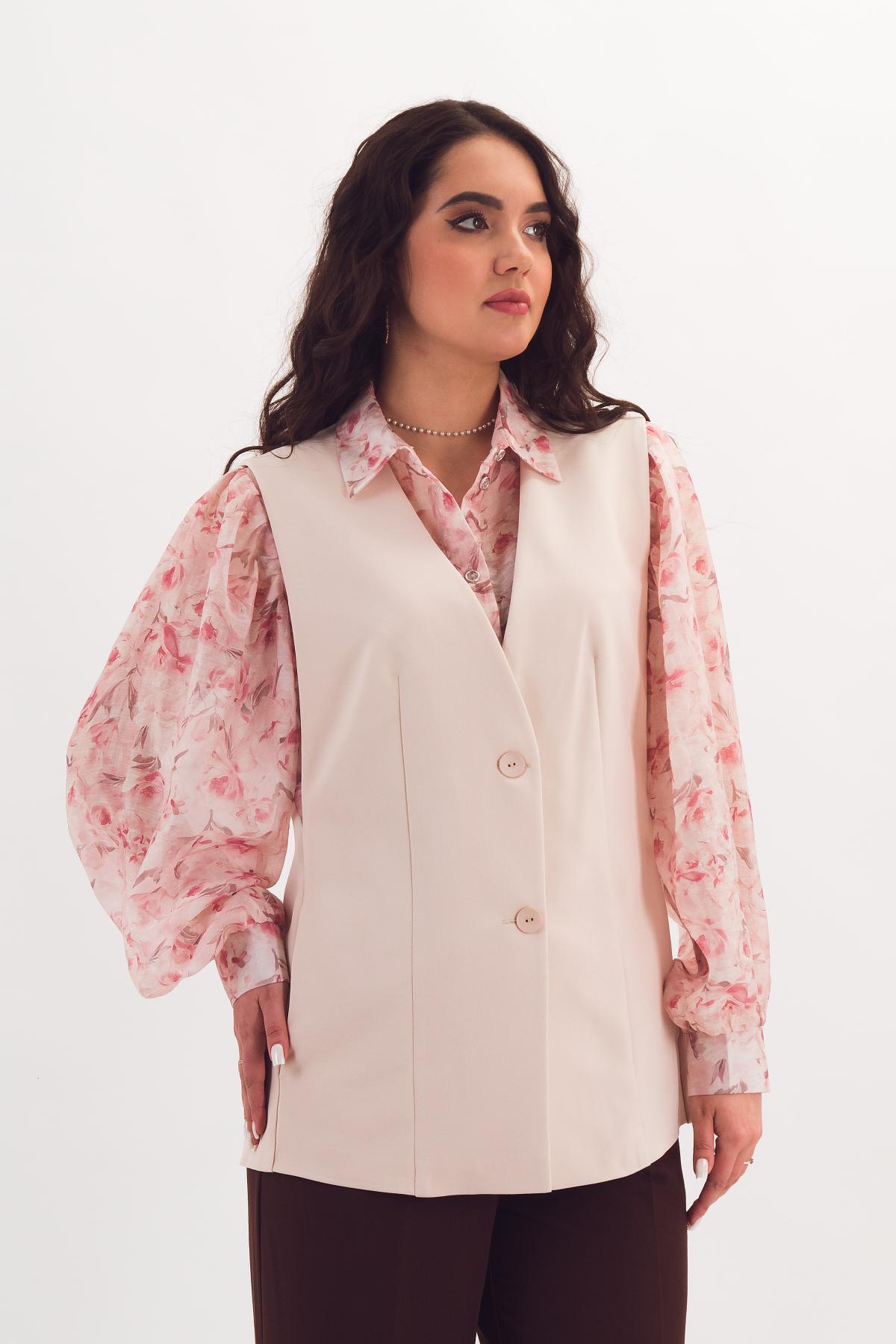 Жилет классический светло-бежевый Braslava(фото3)