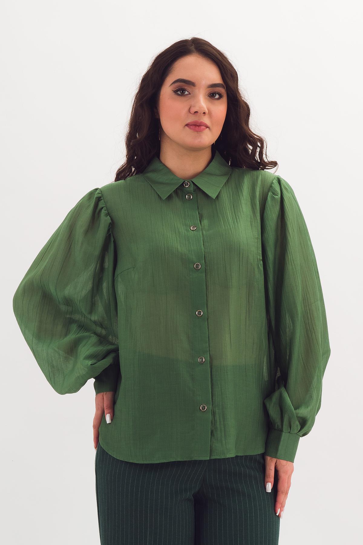 Блузка зелёная со съёмным бантом Braslava(фото3)