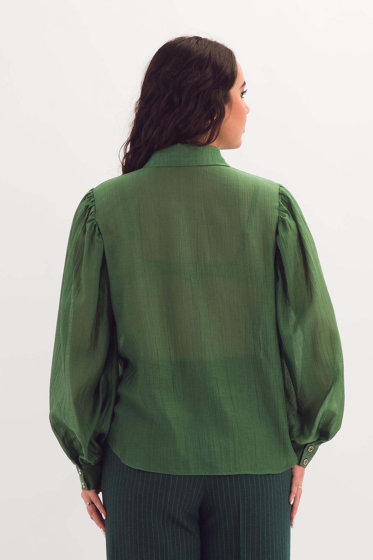 Блузка зелёная со съёмным бантом Braslava(фото7)