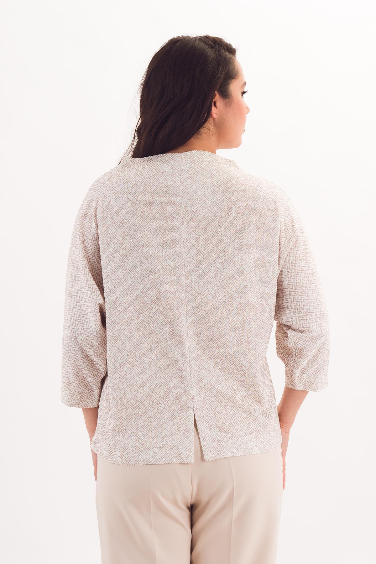 Джемпер трикотажный бежевый с принтом Braslava(фото6)