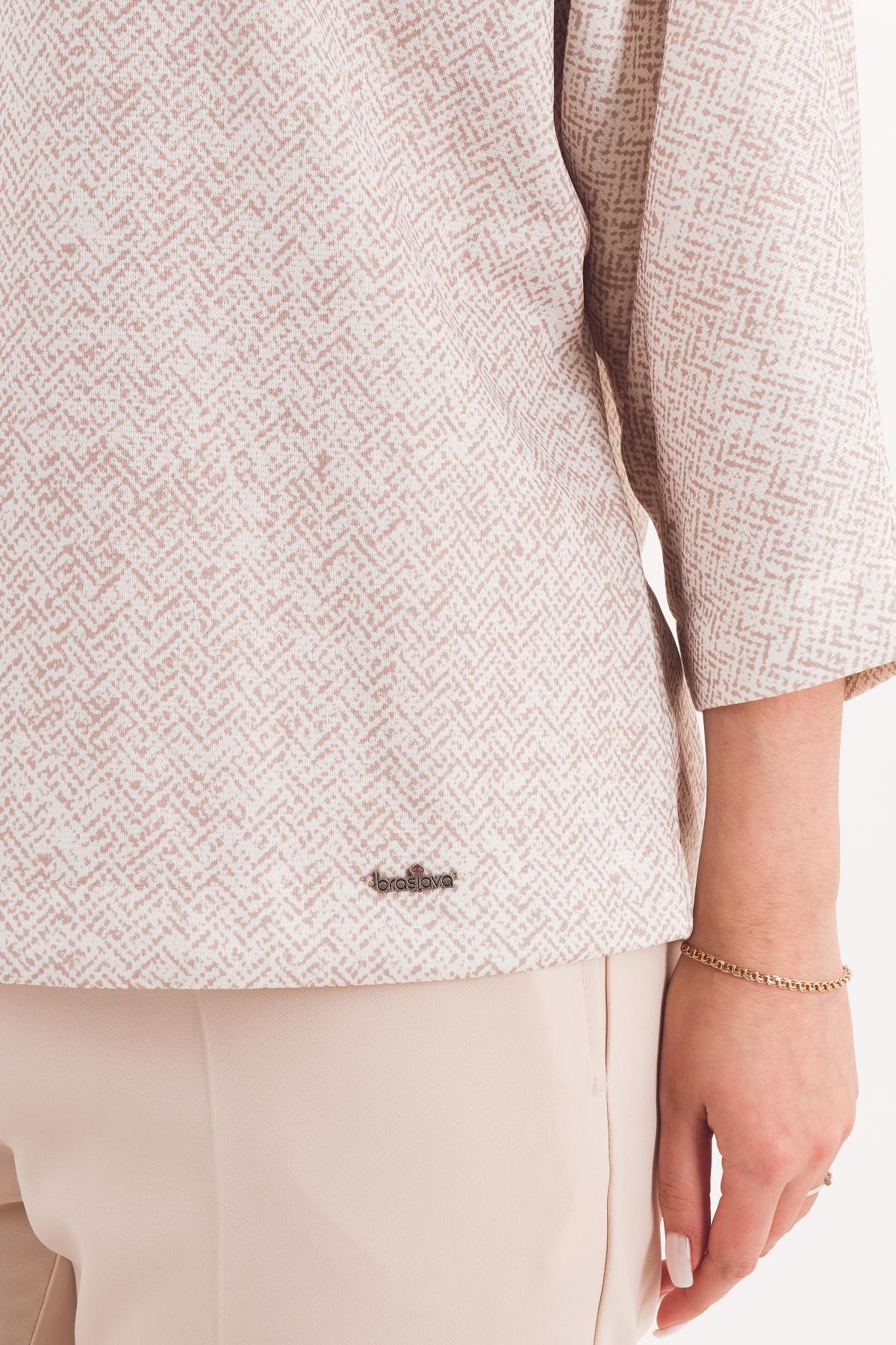 Джемпер трикотажный бежевый с принтом Braslava(фото5)