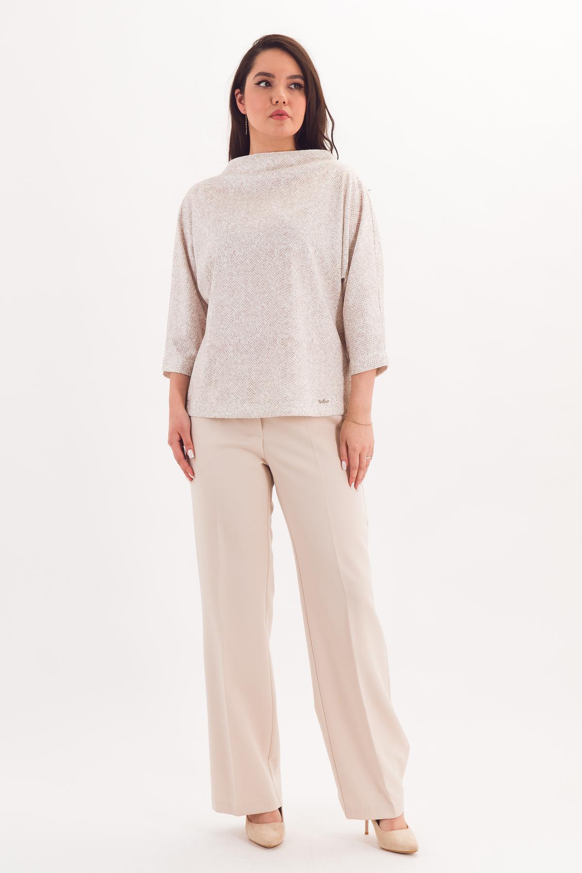 Джемпер трикотажный бежевый с принтом Braslava(фото2)