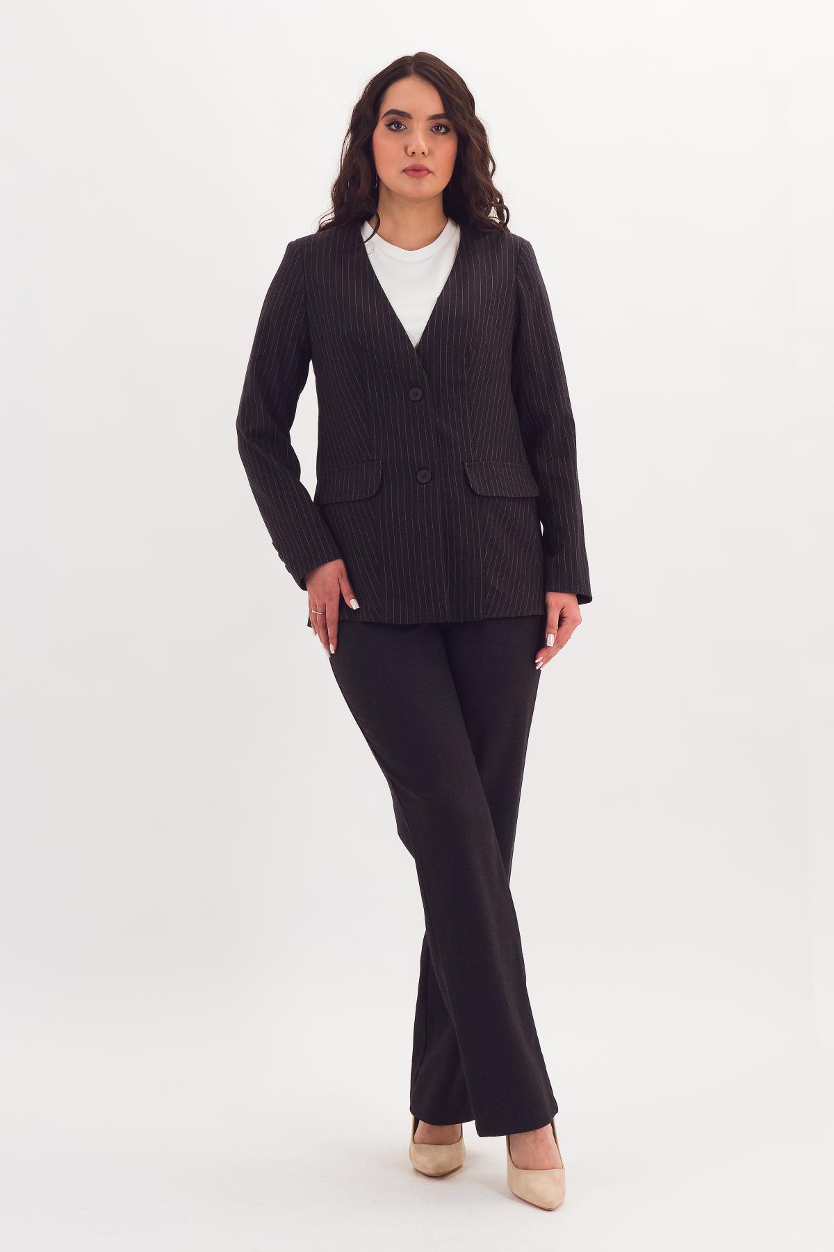 Жакет тёмно-серый в полоску Braslava(фото2)