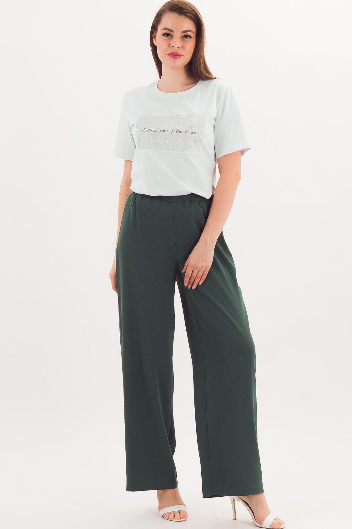 Брюки-палаццо зелёные Braslava