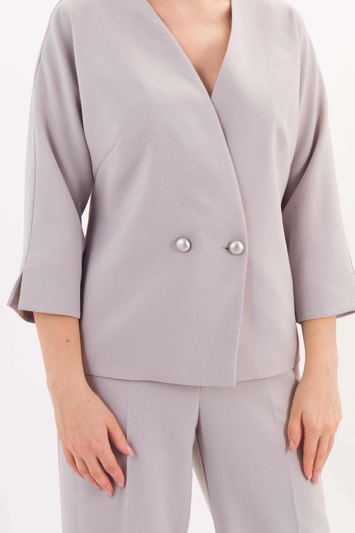 Жакет укороченный светло-серый Braslava(фото6)