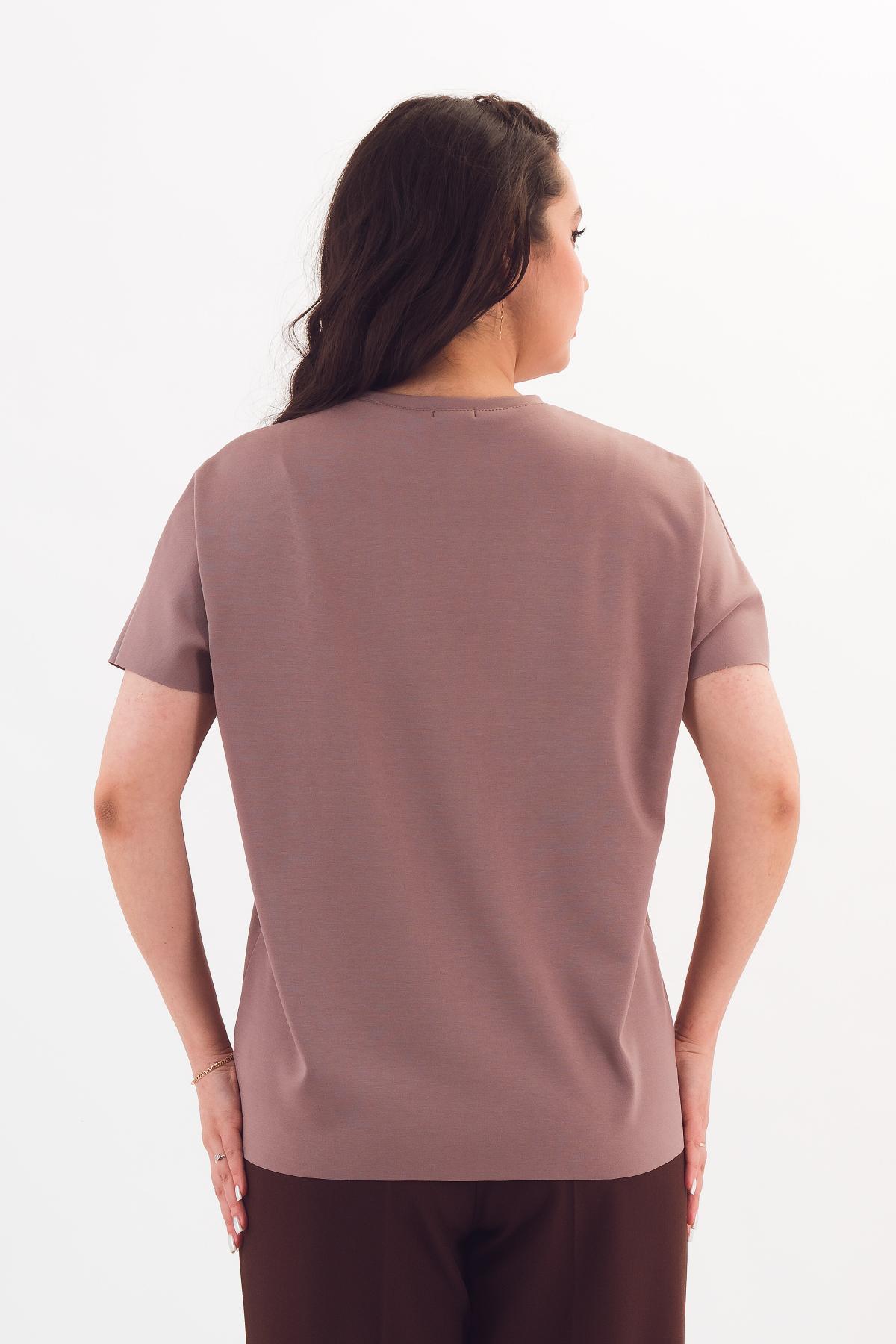 Футболка трикотажная в цвете капучино Braslava(фото4)