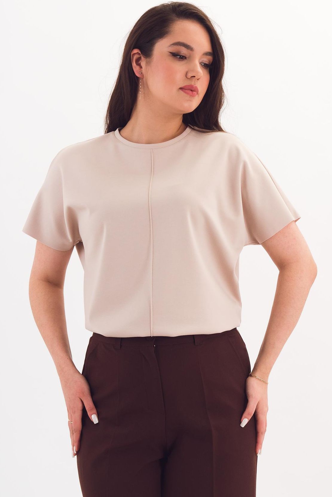 Футболка трикотажная бежевого цвета Braslava