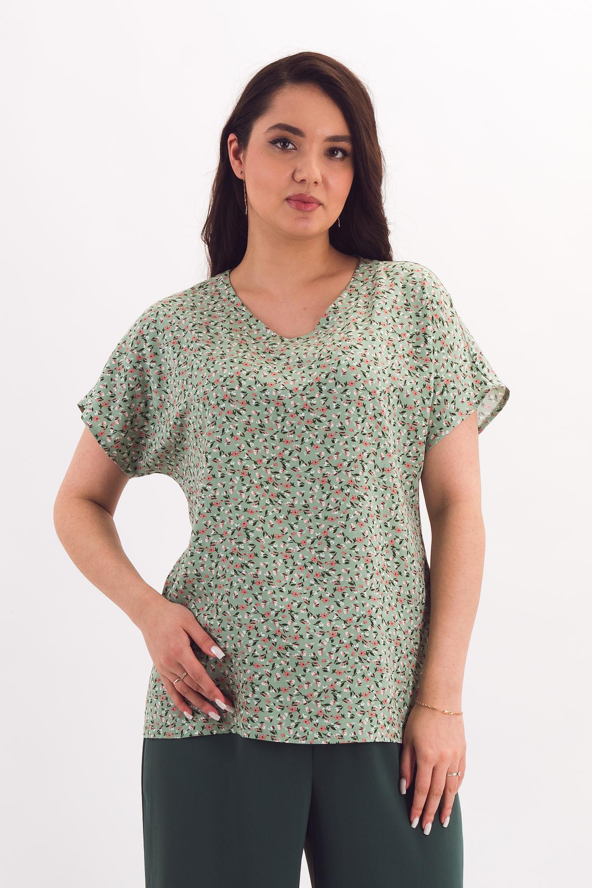 Блузка зелёная с цветочным принтом Braslava(фото3)