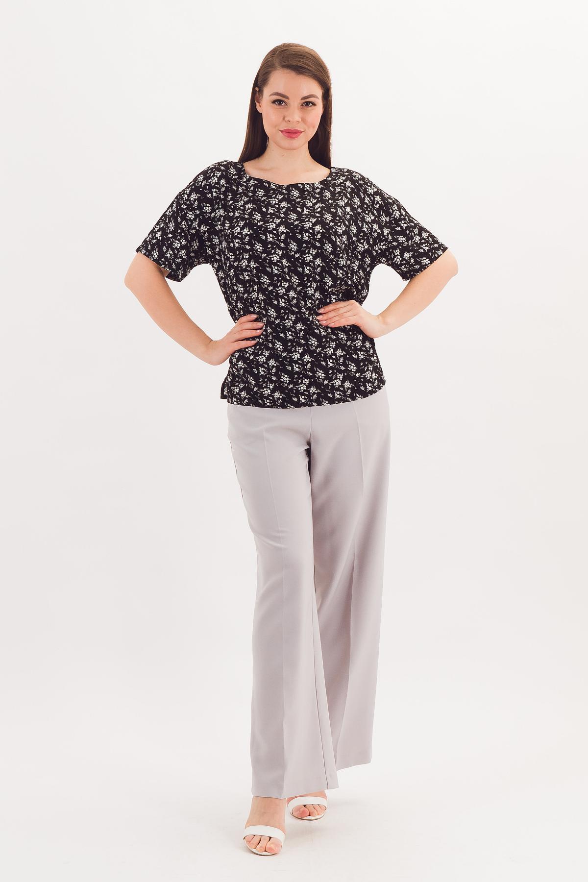 Блузка чёрная с цветочным принтом Braslava(фото2)