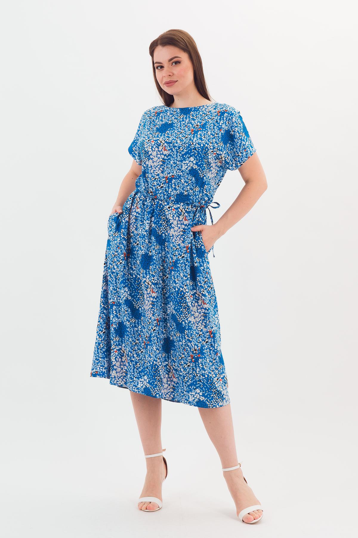 Платье синее с кулиской Braslava(фото2)